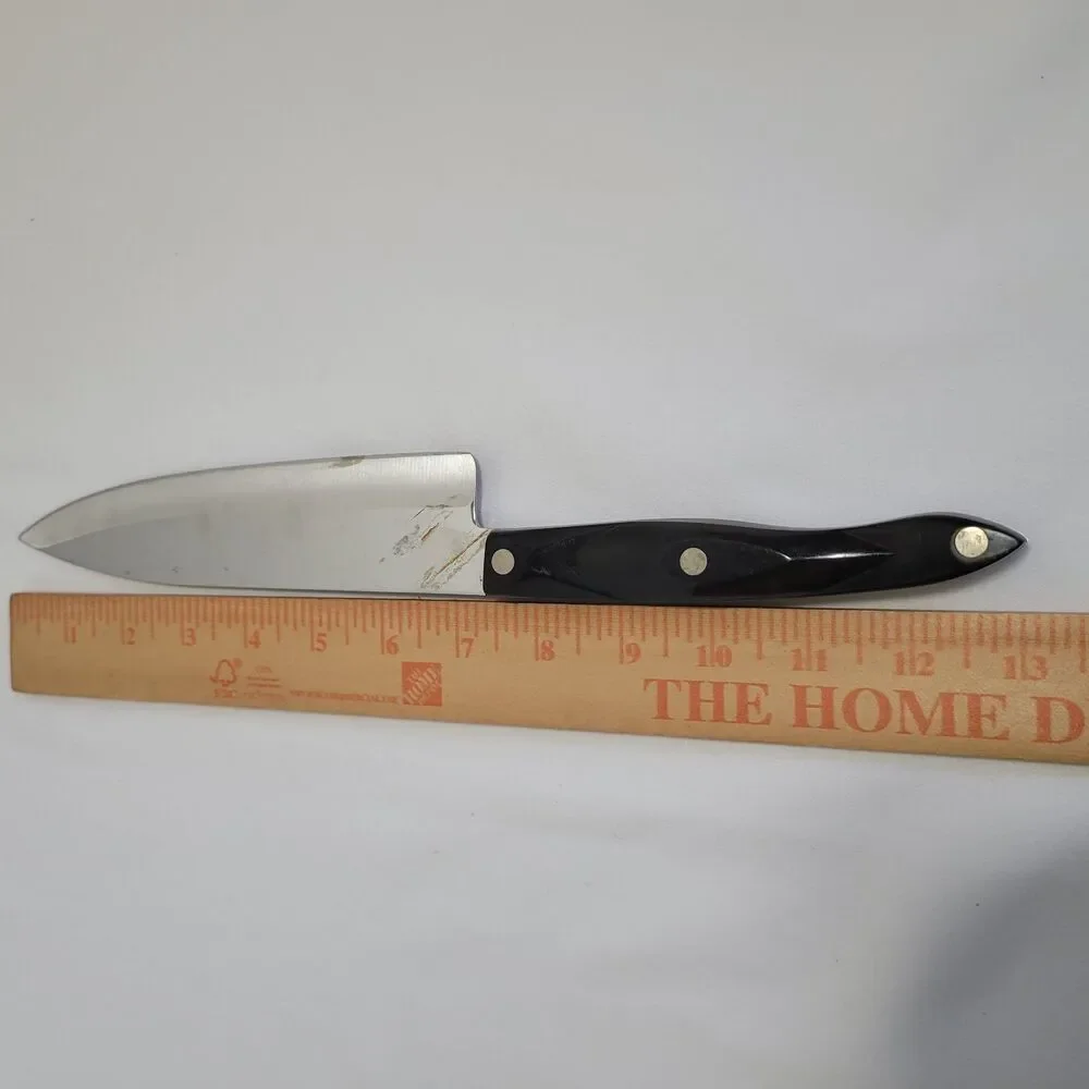 Cutco 1728 JI 7-5/8 Petite Chef Knife Brown Marbled Handle USA *flawed
